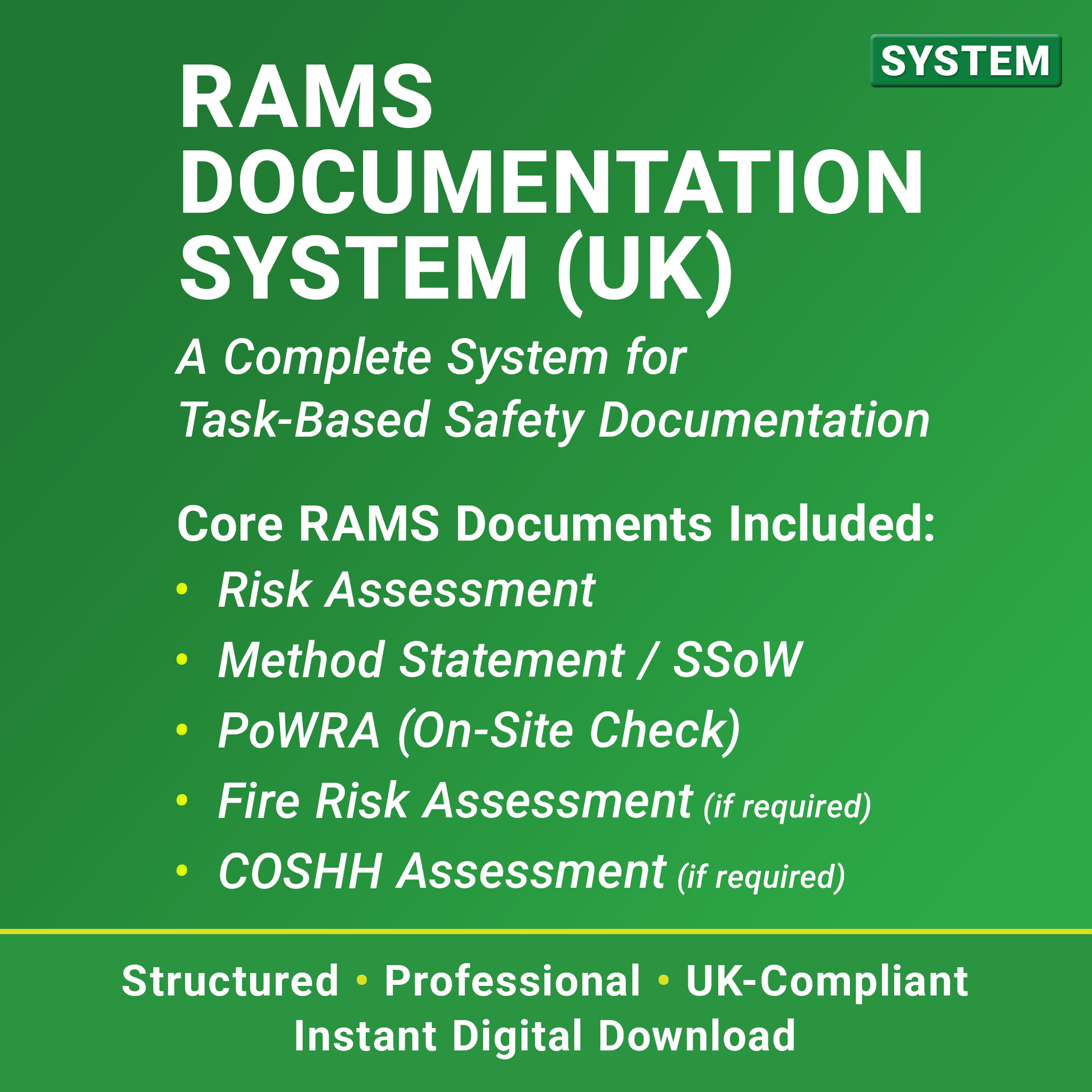 RAMS Documentation System UK – Task-Based Safety Documentation for Contractors