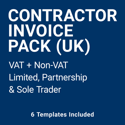 Complete Contractor Invoice Pack UK – A4 Fillable PDFs for Limited Company, Partnership & Sole Trader (Docuqo 0081)