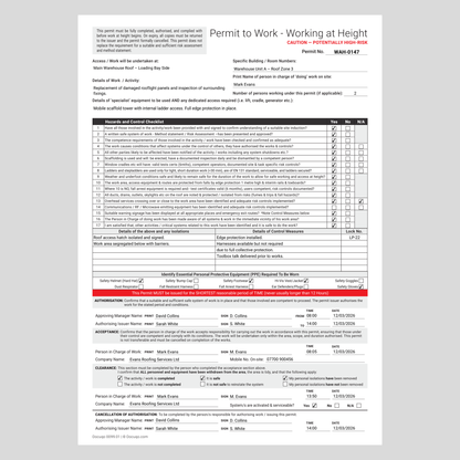 Working at Height – Permit to Work (UK) | A4 Fillable PDF | Docuqo 0099